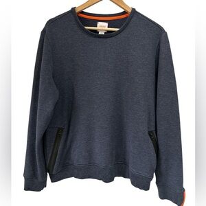 SWIMS Rygg Modal Blend Crew Neck Sweatshirt With Zipper Pockets - Large